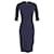 Vestido de media manga de Victoria Beckham en seda azul marino  ref.898521