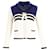 Love Moschino Sailor Style Cardigan in White and Blue Wool Cream  ref.898525