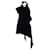 Vestido assimétrico Saint Laurent em viscose preta Preto Fibra de celulose  ref.898573