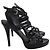 Sandali Stuart Weitzman con cinturino e tacco alto in vernice nera Nero - vista 3
