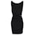 Gucci Robe drapée à ceinture et chaîne en viscose noire Fibre de cellulose  ref.898727