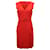 Diane Von Furstenberg Abito con scollo a V con cintura in viscosa rossa Rosso Fibra di cellulosa  ref.898807