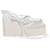 Bottega Veneta Mesh Espadrille Wedge Sandals in White Leather  ref.898883
