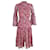 Michael Kors Tiered Floral-Print Chiffon Midi Dress in Pink Polyester  ref.898894