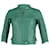 Fendi Cropped Zip Up Jacket in Green Leather  ref.898948