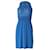 Balenciaga Robe Sans Manches en Fine Maille de Soie Bleue  ref.898949
