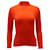 Ganni Top de tricô canelado gola alta em viscose laranja Coral Fibra de celulose  ref.898988