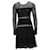 Diane Von Furstenberg Offenes Strickkleid mit langen Ärmeln aus schwarzer Viskose Zellulosefaser  ref.899013