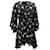 Maje Long Balloon Sleeves Floral Mini Dress in Black Silk  ref.899020