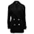 Abrigo Balmain con botonadura forrada en lana negra Negro  ref.899032
