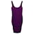 Robe moulante mi-longue Victoria Beckham en viscose violette Fibre de cellulose  ref.899058