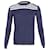 Suéter Balenciaga com gola redonda listrada em lã azul marinho  ref.899064