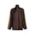 GUCCI Brown GG Supreme print silk zip-up Jacket with gold stripe size L Dark brown  ref.899787