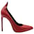Zapatos de salón con punta en punta de Saint Laurent en piel de becerro roja Burdeos Cuero  ref.899791