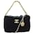 Bolso de hombro Chanel con cadena bidireccional Camellia en terciopelo negro Nylon  ref.899857