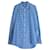 Balenciaga Stripe Logo Button Down Shirt in Light Blue Cotton  ref.899881