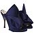 Autre Marque n21 Mules Peep Toe con nodo Raso in raso blu navy - vista 3