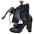 Chanel-Sandalen aus schwarzem Leder mit Schnürung und Absatz  ref.899922