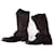 Salvatore Ferragamo Pair of high boots Dark brown Leather  ref.900024
