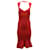 Herve Leger Sky Sweetheart Flare, figurbetontes Kleid aus rotem Rayon Strahl Zellulosefaser  ref.900179