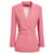 Autre Marque Saloni Maxima Double-Breasted Belted Crepe Blazer in Pink Viscose Polyester  ref.900196