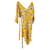 Diane Von Furstenberg Vestido envelope estampa floral em seda amarela Amarelo  ref.900265