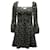 Reformation Remi Mini Robe en Viscose Florale Fibre de cellulose Noir  ref.900332