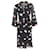 Ganni Rory Gathered Floral Print Chiffon Midi Dress in Black Viscose Cellulose fibre  ref.900347