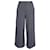 Max Mara Wide Leg Trousers in Navy Blue Cotton  ref.900388