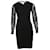 Diane Von Furstenberg Zarita Bodycon Dress with Lace in Black Acetate Cellulose fibre  ref.900434