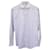 Brunello Cucinelli Camisa Slim Fit Listrada em Algodão Branco e Azul  ref.900516