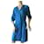 Diane Von Furstenberg Vestido de seda DvF Apona em Azul Royal Elastano  ref.900540