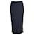 Theory Side Stripe Midi Skirt in Navy Blue Cotton  ref.901188