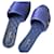 Chanel Chablé-Laufsteg-Sandalen aus Satin Blau Leder  ref.901800