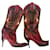 Dolce & Gabbana Cowgirl in passerella Rosa Rosso Marrone scuro Fuschia Pelle  ref.901894