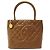 Medaillon BOLSA DE MÃO DE COURO CHANEL CABAS SHOPPING MEDALHÃO MARROM ACOLCHOADA