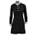 Sandro 3/4 Sleeve with Ruffled Collar Mini Dress in Black Polyester  ref.902385