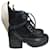 LOUIS VUITTON Bottines T.UE 36.5 cuir de vachette Noir  ref.903185