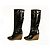 Celine Daoust Céline Celine Schwarzes Lackleder Beige Crepe Wedge Plateaustiefel Schuhe Gr 37 - Ansicht 3