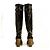 Celine Daoust Céline Celine Schwarzes Lackleder Beige Crepe Wedge Plateaustiefel Schuhe Gr 37 - Ansicht 5