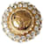Céline vintage brooch 1990's CELINE PARIS Golden Gold hardware Metal Glass Gold-plated Diamond  ref.903429