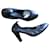 Chanel Zapatos de tacón de cuero negros, 37,5.  ref.903445