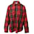 Saint Laurent Camisa xadrez com botões e mangas compridas em lã multicolorida Multicor  ref.903502