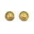 Chanel Vintage Gold Metal Round Rue Cambon Clip On Earrings Golden  ref.903528