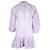 Maje Rosiry Mini Robe Rayée à Œillets en Coton Lilas Violet  ref.903788