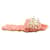 Miu Miu Claquettes Ornées de Perles en Fausse Fourrure Rose Synthétique  ref.903812
