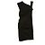 Helmut Lang Mini vestido negro sin mangas drapeado con una correa asimétrica tamaño 6 - vista 6