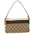 GUCCI GG Canvas Web Sherry Line Hand Pouch Beige Green Red 145970 Auth ki2874 Cloth  ref.903951