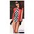 Chanel Runway Einteiliger karierter Badeanzug Schwarz - Ansicht 11