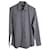 Prada Grid Print Button Down Shirt in Gray Cotton Grey  ref.905474